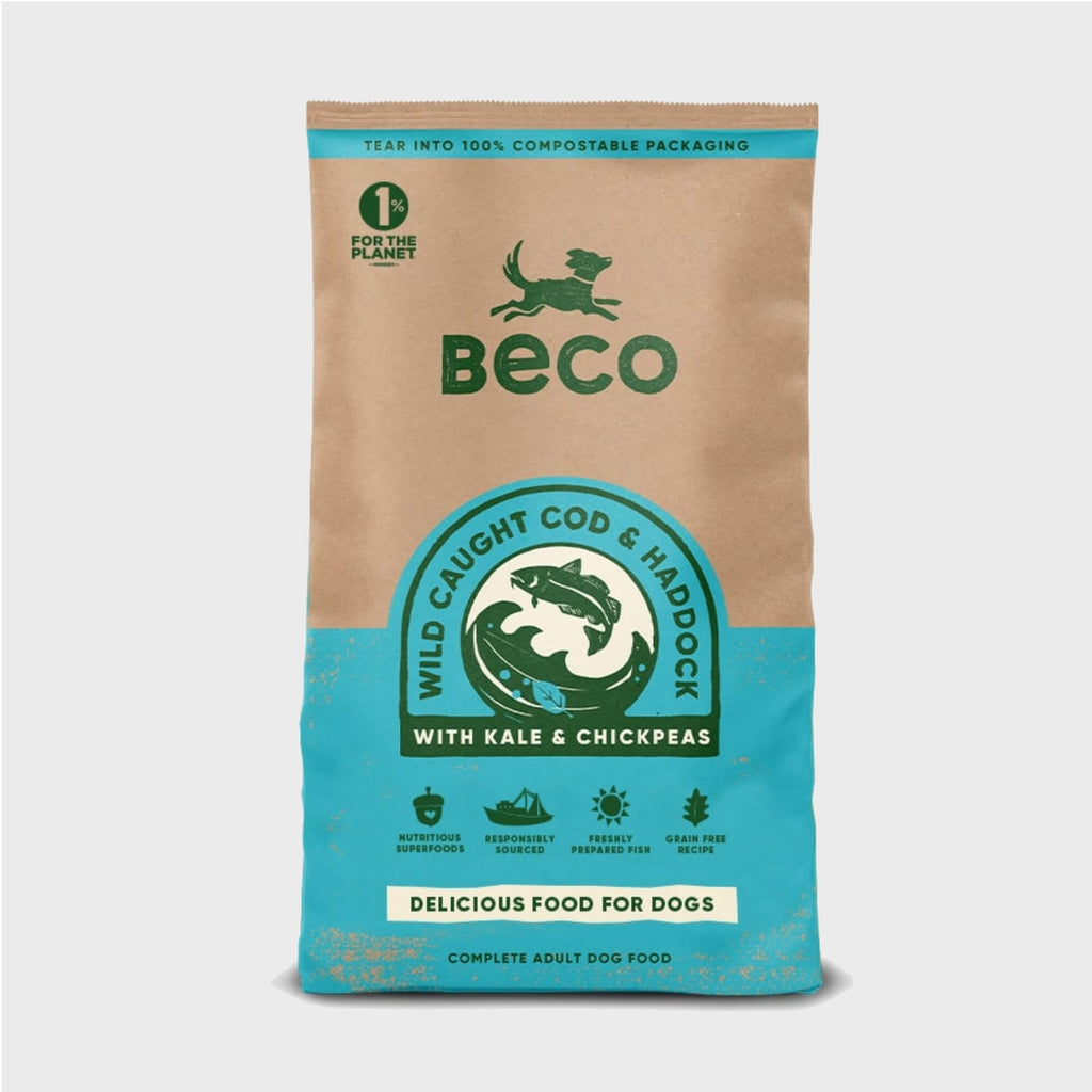 Beco Wild Caught Cod & Haddock with Kale & Chickpeas Dry Adult Dog Food - Slickers ◊ Doghouse