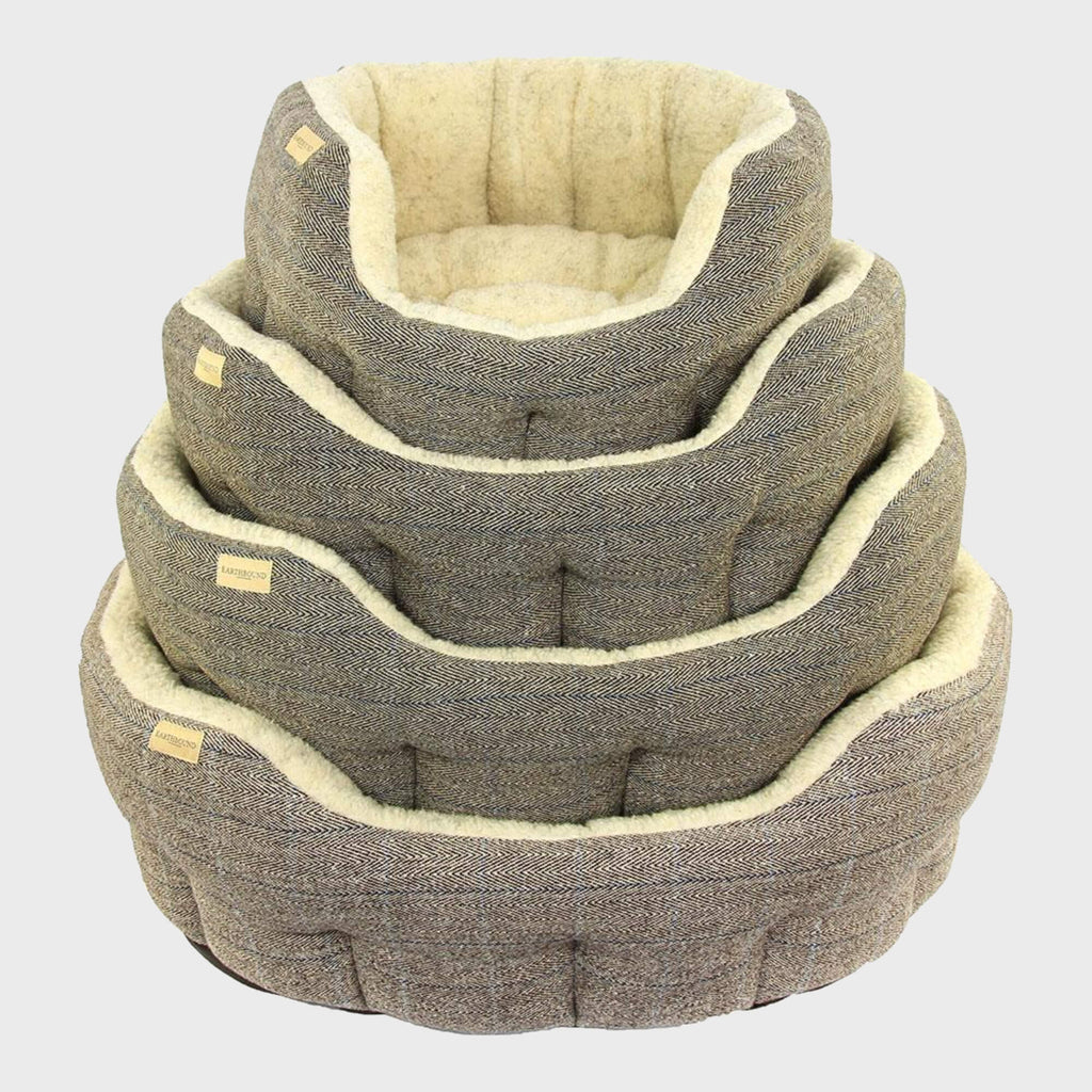 Tweed and Sherpa Bed Beige - Slickers ‚óä Doghouse