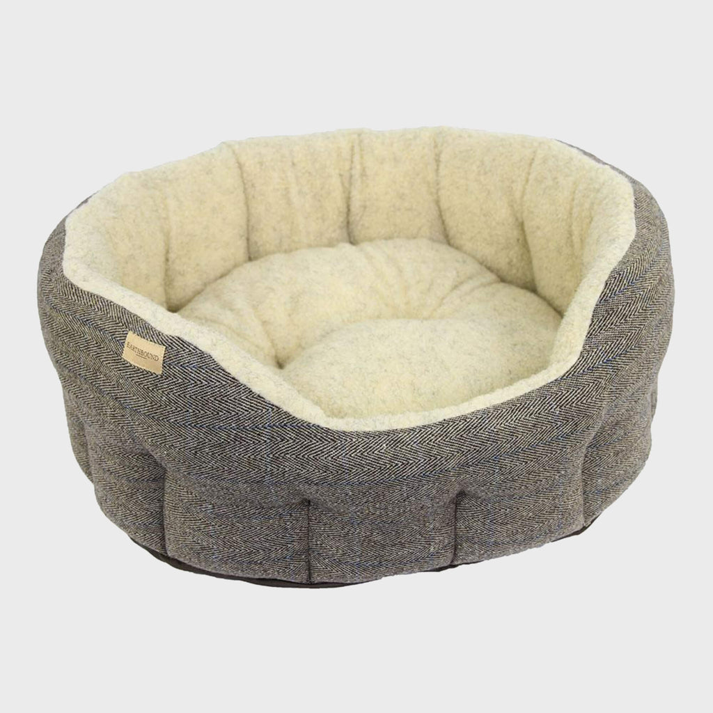 Tweed and Sherpa Bed Beige - Slickers ‚óä Doghouse