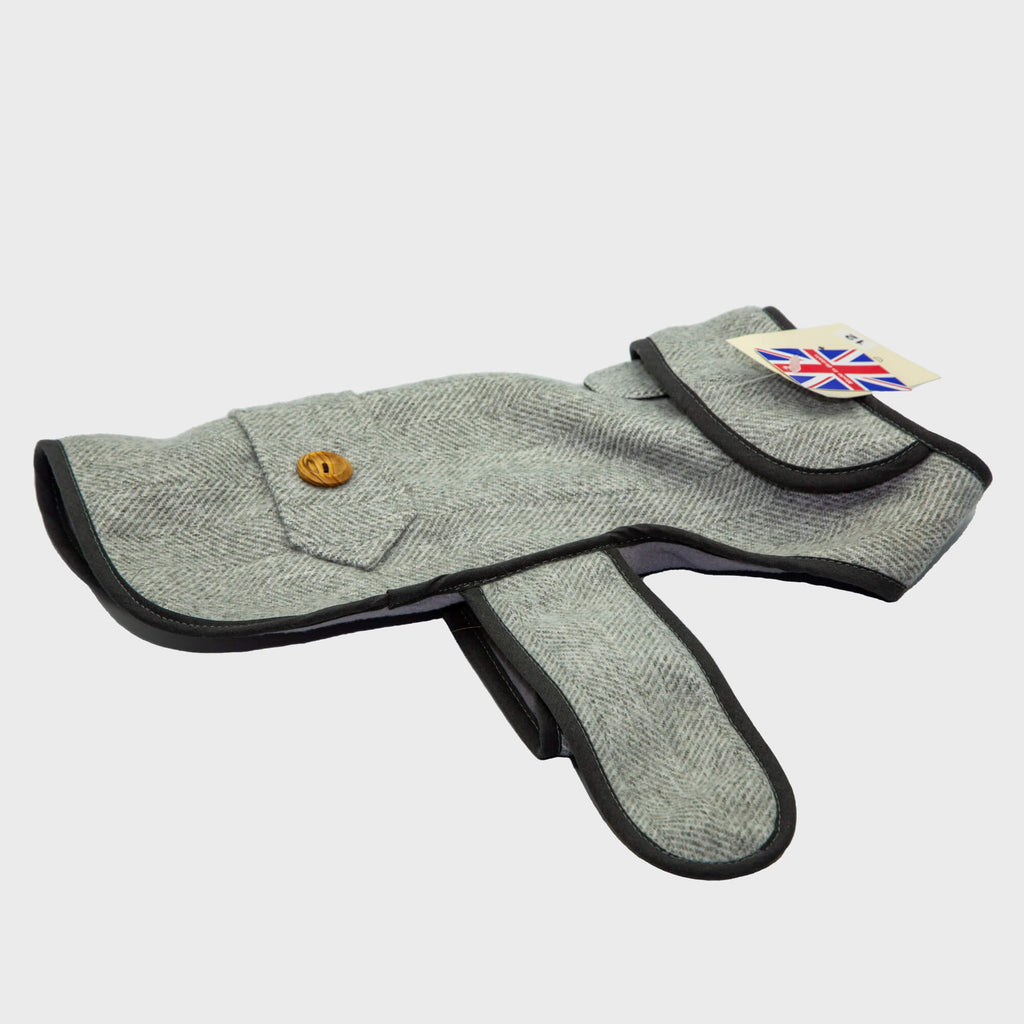 Earthbound Coats 18" / Grey Camden / Tweed - Fleece Tweed Dog Coats