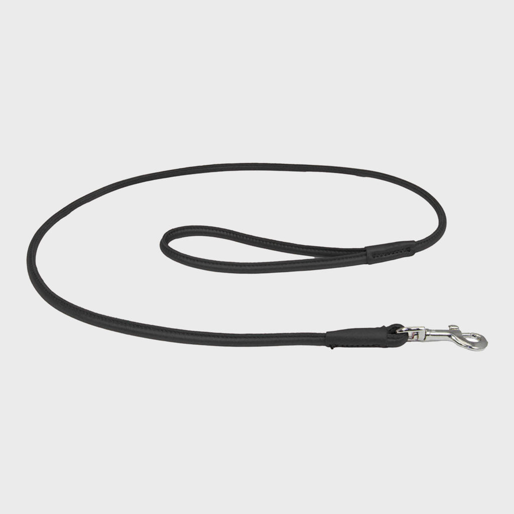 Earthbound Leather Lead Black Rolled Leather Lead