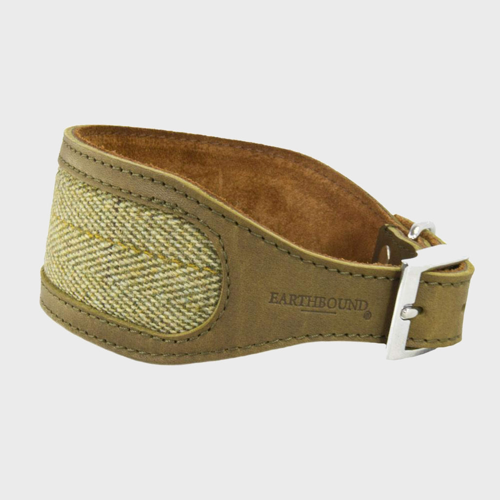 Earthbound Whippet Collar Small / Green / Tweed & Leather Leather Whippet Collars