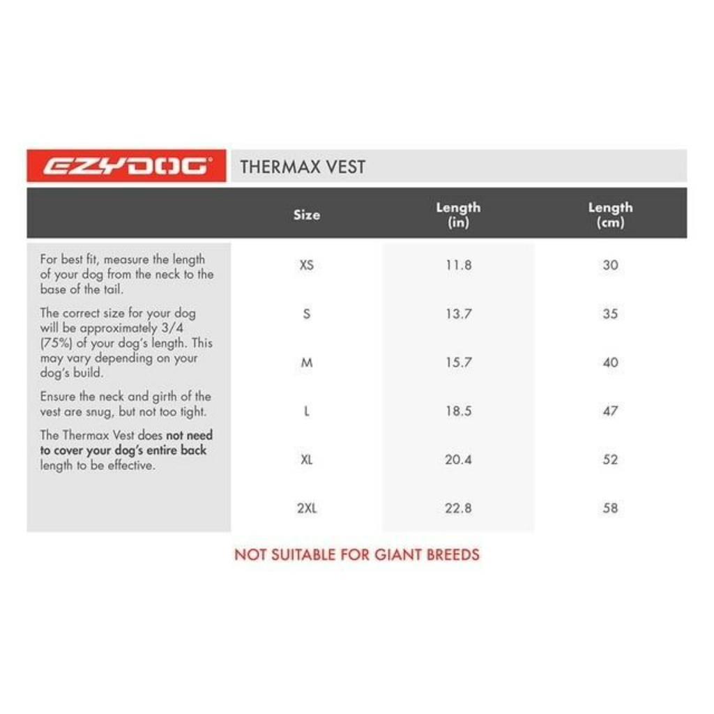 EzyDog Coats Thermax Thermogenic Vest