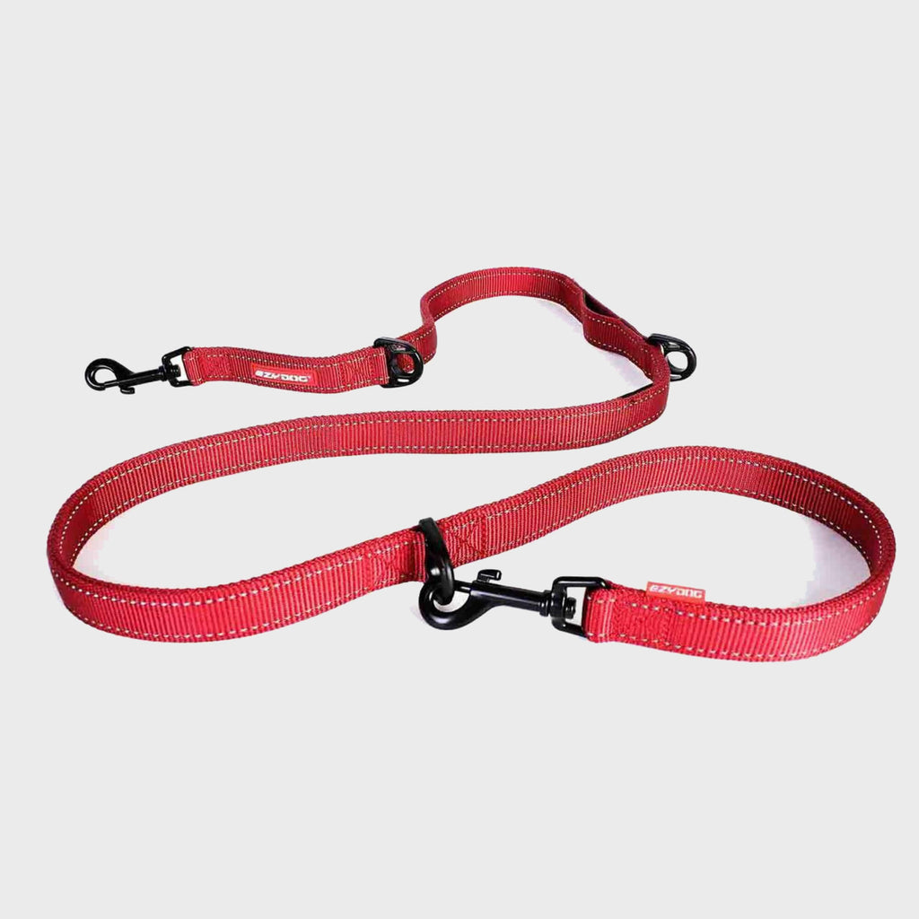 EzyDog Lead Red Vario 6 Multi-Function Leash + Snap Hook