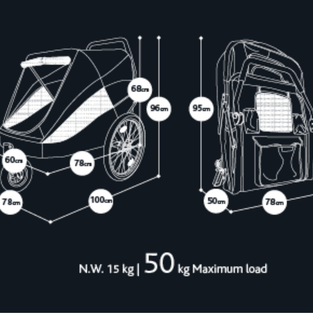 Innopet Stroller Hercules Buggy and Bicycle Trailer 2.0 (including bicycle bar)