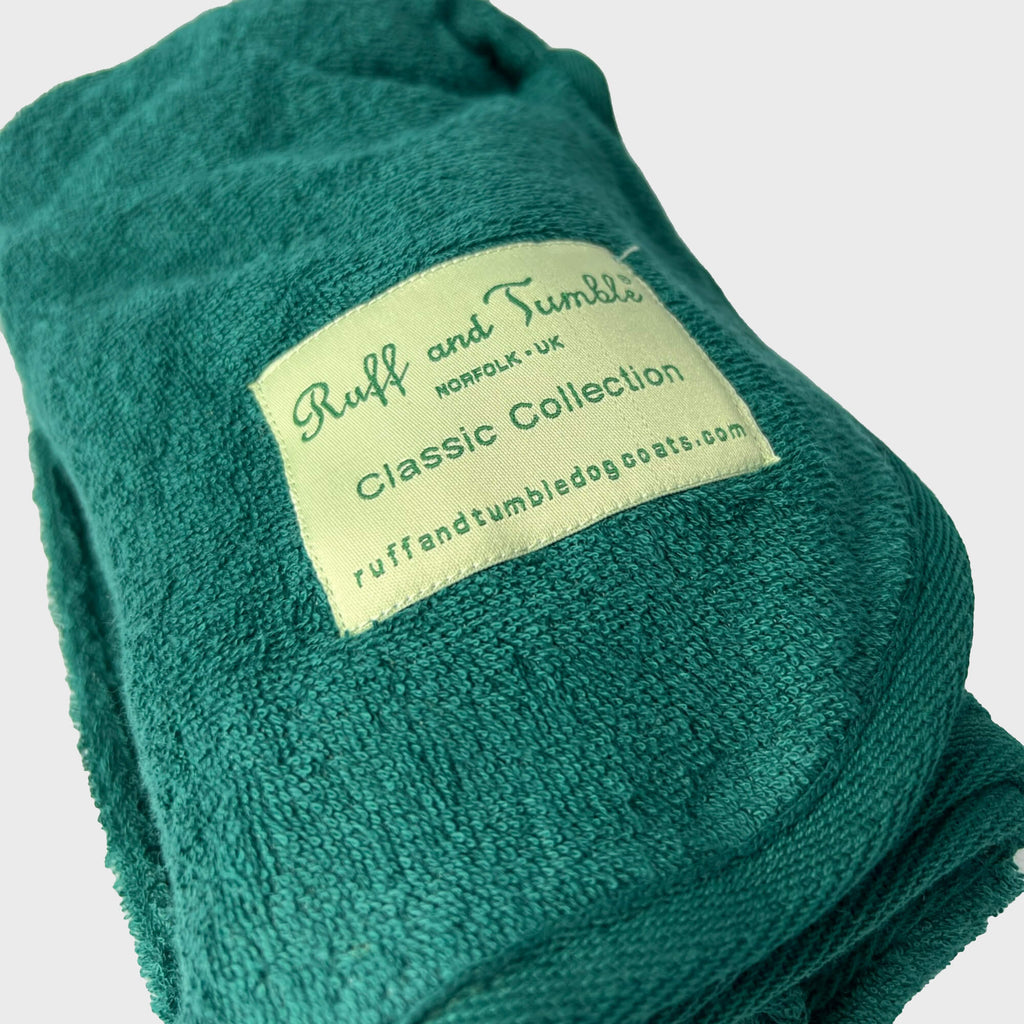 Ruff and Tumble Dachshund Green / Mini Dog Drying Coat - Dachshund Collection