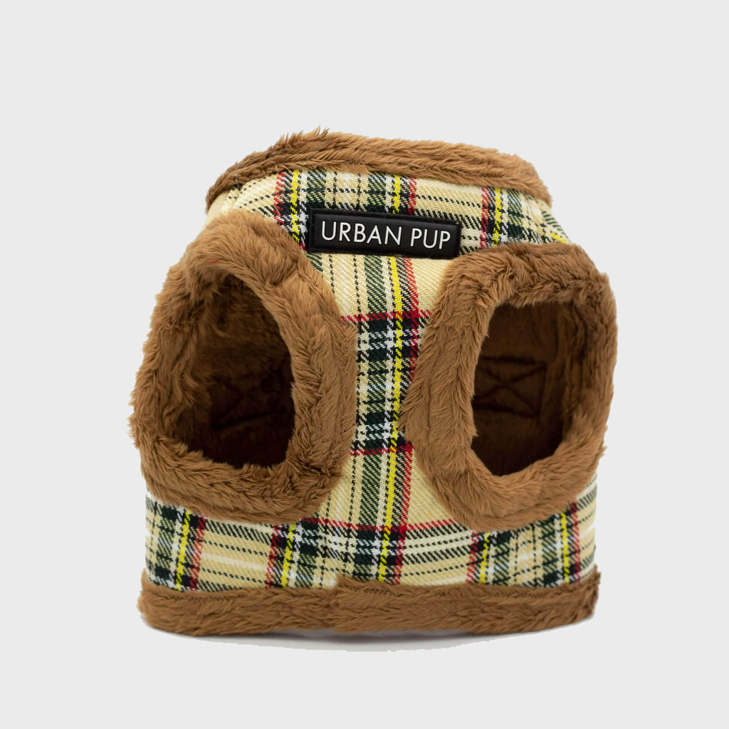 Urban Pup Harness XXS / Brown Tartan Luxury Fur Lined Harness